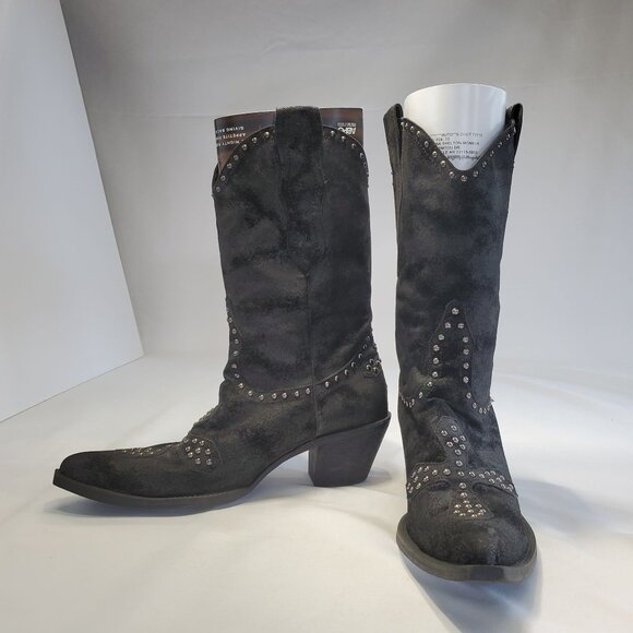 Corky’s Downtown Western Studded Cowboy Boots Size 10 Black - Picture 3 of 13